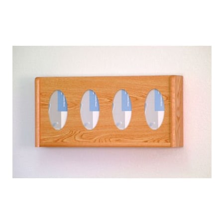 Wooden Mallet 4 Pocket Glove/Tissue Box Holder - Light Oak GBW11-4LO